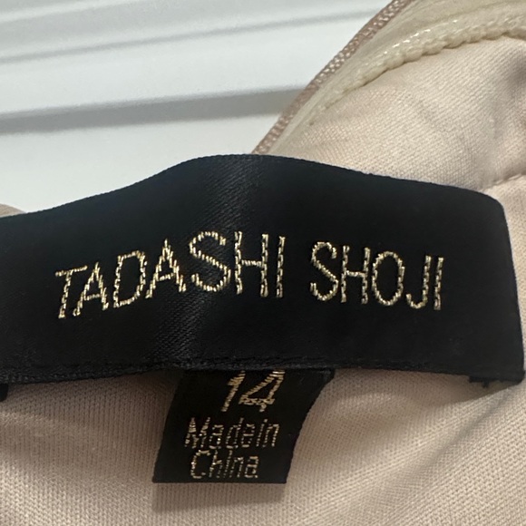 Tadashi Shoji Gold Lace Wedding Dress - Picture 2 of 16